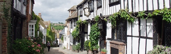 Rye is a charming cobbled town on the Sussex Coast